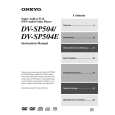 ONKYO DV-SP504E Instrukcja Obsługi