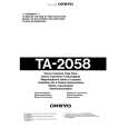 ONKYO TA-2058 Instrukcja Obsługi